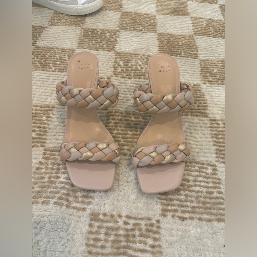 A New Day Basil Women's Slip On Sandals, 3" Heel never worn